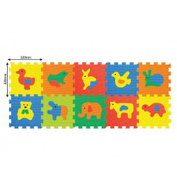 Pěnové puzzle Zvířata 30x30cm 10ks v sáčku