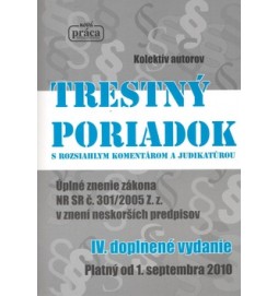 Trestný poriadok s rozsiahlym komentárom a judikatúrou