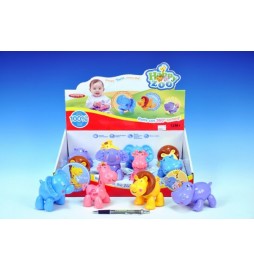 Zvířátko veselé ZOO plast 10cm na kolečkách s otáčecí hlavou, 4 druhy  od 12 měsíců - 1 kus