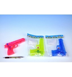 Vodní pistole plast 17cm; 3 barvy; v sáčku - 1 kus