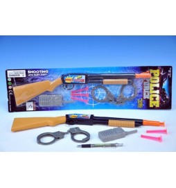 Policejní sada - puška/pistole s přísavkami plast 47cm + doplňky na kartě