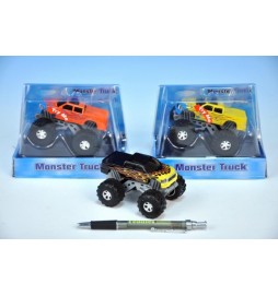 Auto Jeep Monster Truck kov 9cm na zpětný chod na baterie asst 3 barvy v krabičce