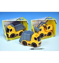 Auto stavební plast 22cm na baterie se zvukem se světlem asst 3 druhy v krabičce
