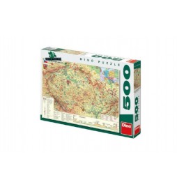 Puzzle Mapa České republiky 47x33cm 500dílků v krabici 33x23x3,5cm