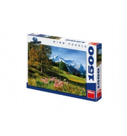 Puzzle Bavorské Alpy 84x60cm 1500dílků v krabici 37x27x5cm