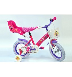 Dětské kolo Minnie/Disney 90cm kov růžové s košíkem nosnost 60kg od 3 let