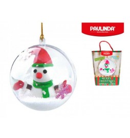 Tvořivá hmota/modelína Paulinda Merry Christmas 2x14g baňka se sněhulákem a doplňky v krabičce