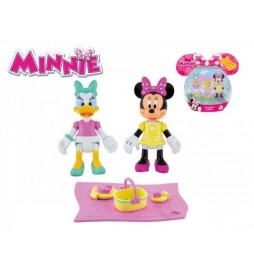 Minnie a Daisy figurky kloubové plast 8cm 2ks s piknikovými doplňky v krabičce