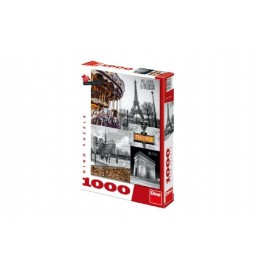 Puzzle Paříž - koláž 1000 dílků 47x66cm v krabici 27x37x5cm