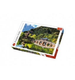 Puzzle Jezero Černého draka, Čína 500 dílků 48x34cm v krabici 39,5x26,5x4,5cm