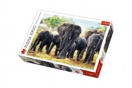 Puzzle Afričtí sloni 1000 dílků 68,3x48cm v krabici 40x27x6cm - Rock David