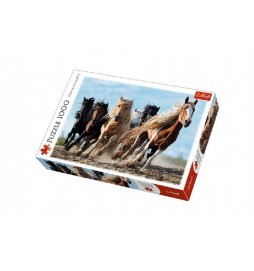 Puzzle Cválající koně 1000 dílků 68,3x48cm v krabici 40x27x6cm