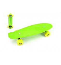 Skateboard 43cm, nosnost 60kg plastové osy, zelená, žlutá kola