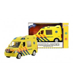 Auto ambulance plast 22cm na baterie se světlem se zvukem v krabici