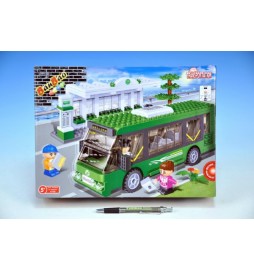 Stavebnice BanBao Autobus 372ks + 3 figurky v krabici 33x24x6,5cm
