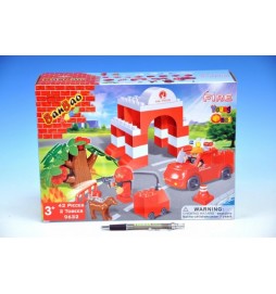 Stavebnice BanBao Hasičská stanice 42ks + 2 figurky v krabici 33x24x10cm