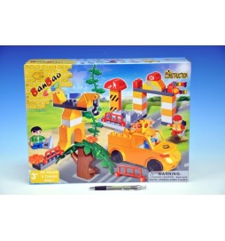 Stavebnice BanBao Stavební tým 55ks + 3 figurky v krabici 40x30x9cm