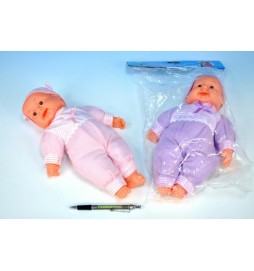 Panenka Miminko měkké tělo 32cm na baterie 4 zvuky, 2 barvy, v sáčku - 1 kus