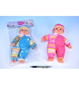 Panenka miminko 29 cm měkké tělo na baterie 4 zvuky, 2 barvy (1ks v sáčku)