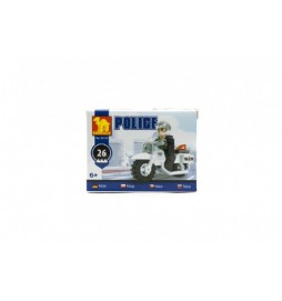 Stavebnica Dromader Policie Motorka 26ks v krabičce 10x7x4,5cm