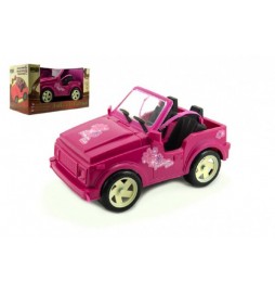 Auto pro panenky růžové plast 30cm v krabici