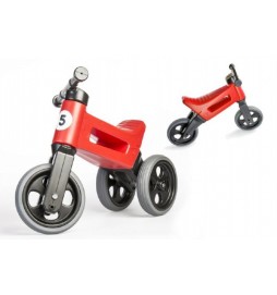 Odrážedlo FUNNY WHEELS NEW SPORT 2v1v červené výška sedadla nastavitelná 27/30cm nosnost 50kg 18m+