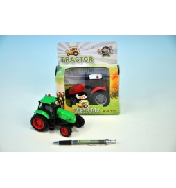 Traktor kov 12cm na setrvačník na baterie 3xLR41 se zvukem se světlem; 3 barvy; v krabičce - 1 kus