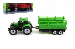 Traktor s přívěsem plast 28cm asst 2 barvy v krabičce - Rock David