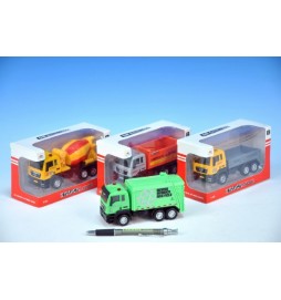 Auto nákladní volný chod kov/plast 13cm, 4 druhy (1ks v krabičce)