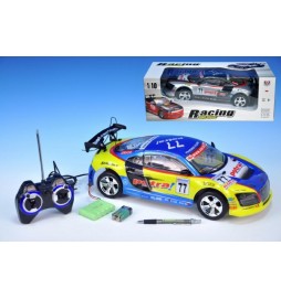 KMS Auto RC závodní 45cm 27MHz na baterie svítící kola s adaptérem a packem 2druhy 2barvy v krabici