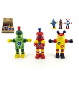 Robot dřevo 12cm (1ks) 6 druhů, od 18 měsíců