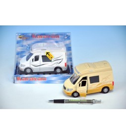 Auto karavan kov 14cm na zpětný chod na baterie se zvukem se světlem 2 barvy v krabičce - 1 kus