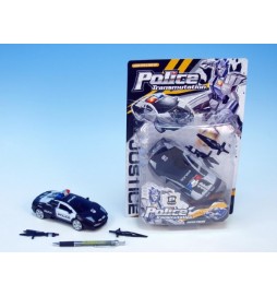 Transformer auto policie s doplňky 16cm; 2 barvy; na kartě - 1 kus