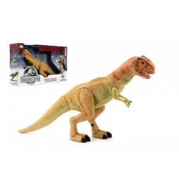 Dinosaurus chodící plast 45cm na baterie se světlem a zvukem v krabici 51x31x12cm