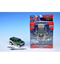 Transformer auto policie 18cm na baterie se zvukem se světlem; 2 druhy; v krabičce - 1 kus