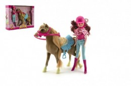 Kůň + panenka žokejka plast v krabici 34x27x7cm - Rock David