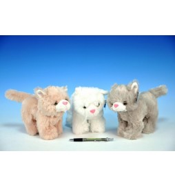 Kočka plyš stojící 18cm; 3 barvy od 0 měsíců - 1 kus