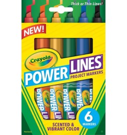 Crayola Fixy Powerlines zářivé 6 ks