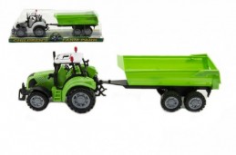Traktor s vlekem a výklopkou plast 35cm asst 3 barvy na setrvačník v blistru - Rock David