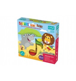 Safari Bim! Bam! hudebně-pohybová hra 10v1 + velký dřevěný xylofon v krabici 27x27x6cm