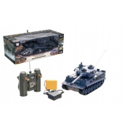 Tank RC plast 33cm TIGER I 27MHz na baterie+dobíjecí pack se zvukem a světlem v krabici 40x15x19cm