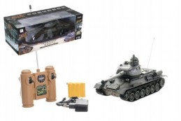 Tank RC plast 33cm T-34 27MHz na baterie+dobíjecí pack se zvukem a světlem v krabici 40x15x19cm - Rock David
