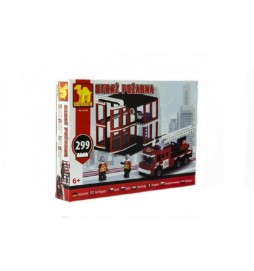 Stavebnice Dromader hasiči 21504 299ks v krabici 35x25,5x5,5cm