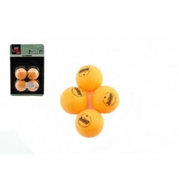 Míčky na stolní tenis/ping pong oranžové 4cm 4 ks na kartě