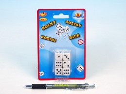 Hrací kostky společenská hra 1,6cm 6ks na kartě - Teddies s.r.o