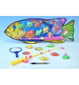 Hra ryby/rybář magnetická 58cm, 2 barvy (1 set na kartě)