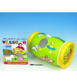 Válec s rolničkou nafukovací Moje první zvířátka 42x23cm v krabici od 6 měsíců