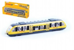 Vlak žlutý RegioJet kov/plast 17cm na volný chod v krabičce 21x9,5x4cm - Rock David