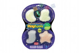 PlayFoam Modelína/Plastelína kuličková svítící ve tmě 4 barvy na kartě 19x26x3cm - Rock David