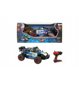 Auto RC buggy modré plast 28cm s dálkovým ovládáním na baterie v krabici 44x19x22cm